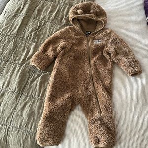North Face infant teddy one piece - tan - 6-12 months